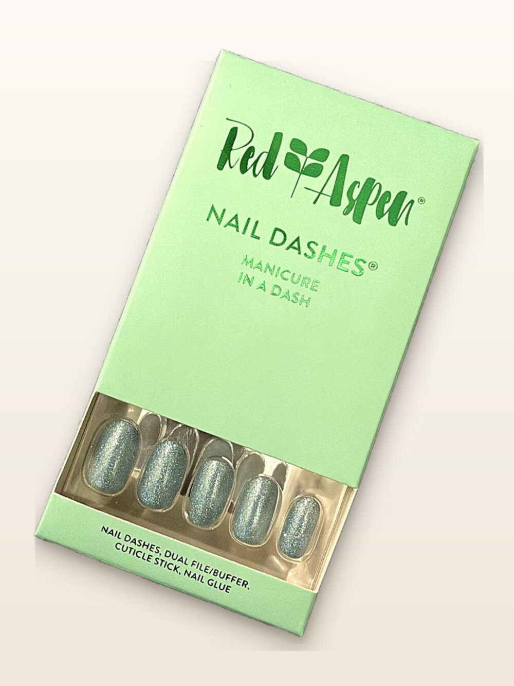 Red Aspen Press-On Nails | Icy Blue Glitter | Brand New in Box